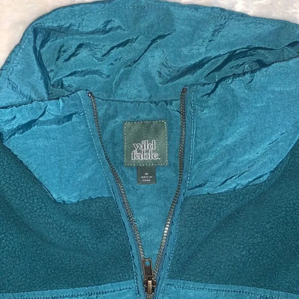 Wild Fable Womens Size M Teal Fleece Nylon Jacket Size Medium